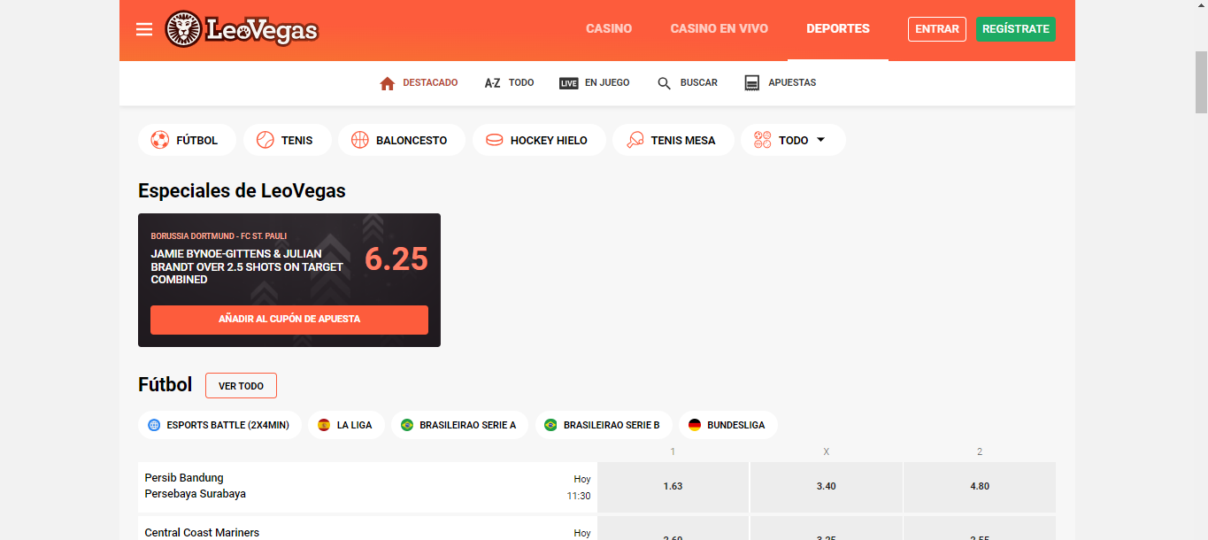 LeoVegas Bookmaker Sport betting, esmejor.es