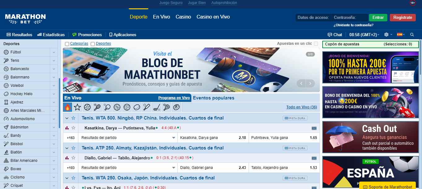 Marathonbet Bookmaker Sport betting, esmejor.es