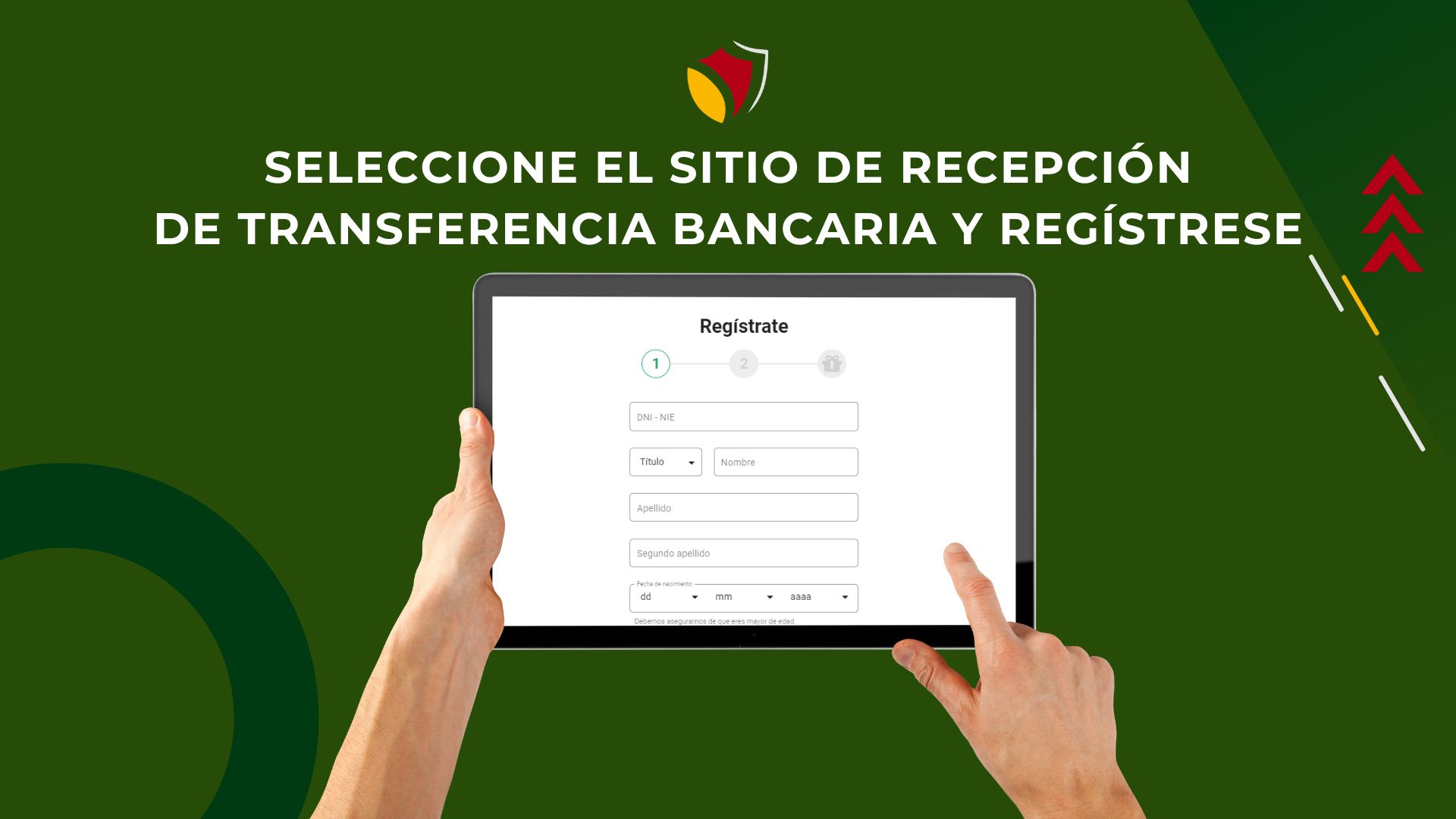 Seleccione el sitio de recepción de transferencia bancaria y regístrese, esmejor.es