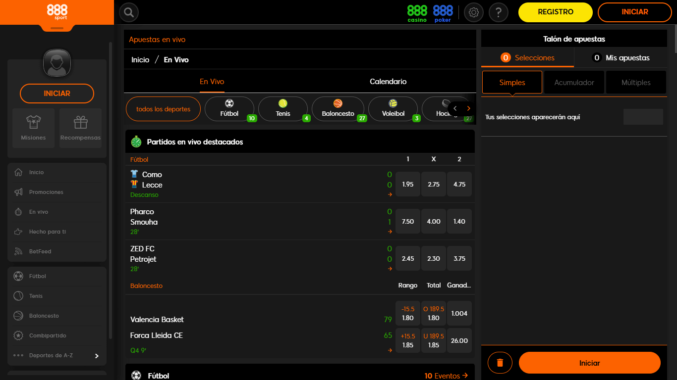 888Sport Live Betting Spain, esmejor.es