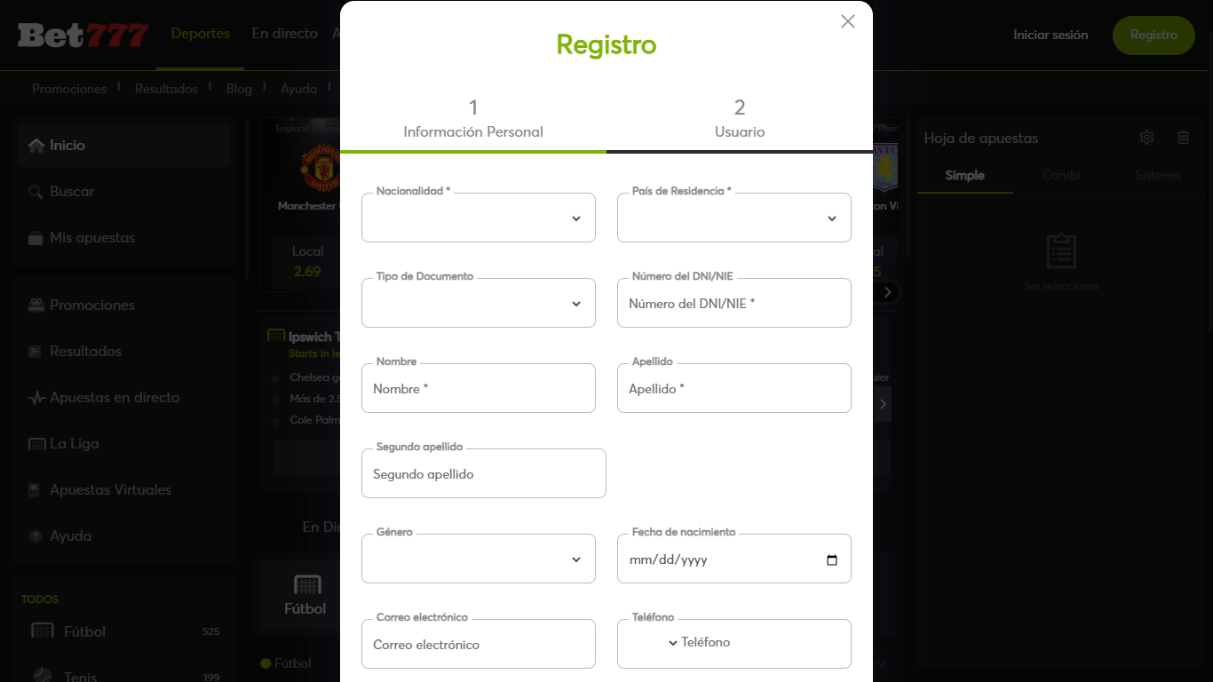 Bet777 Bookmaker Registration Spain, esmejor.es