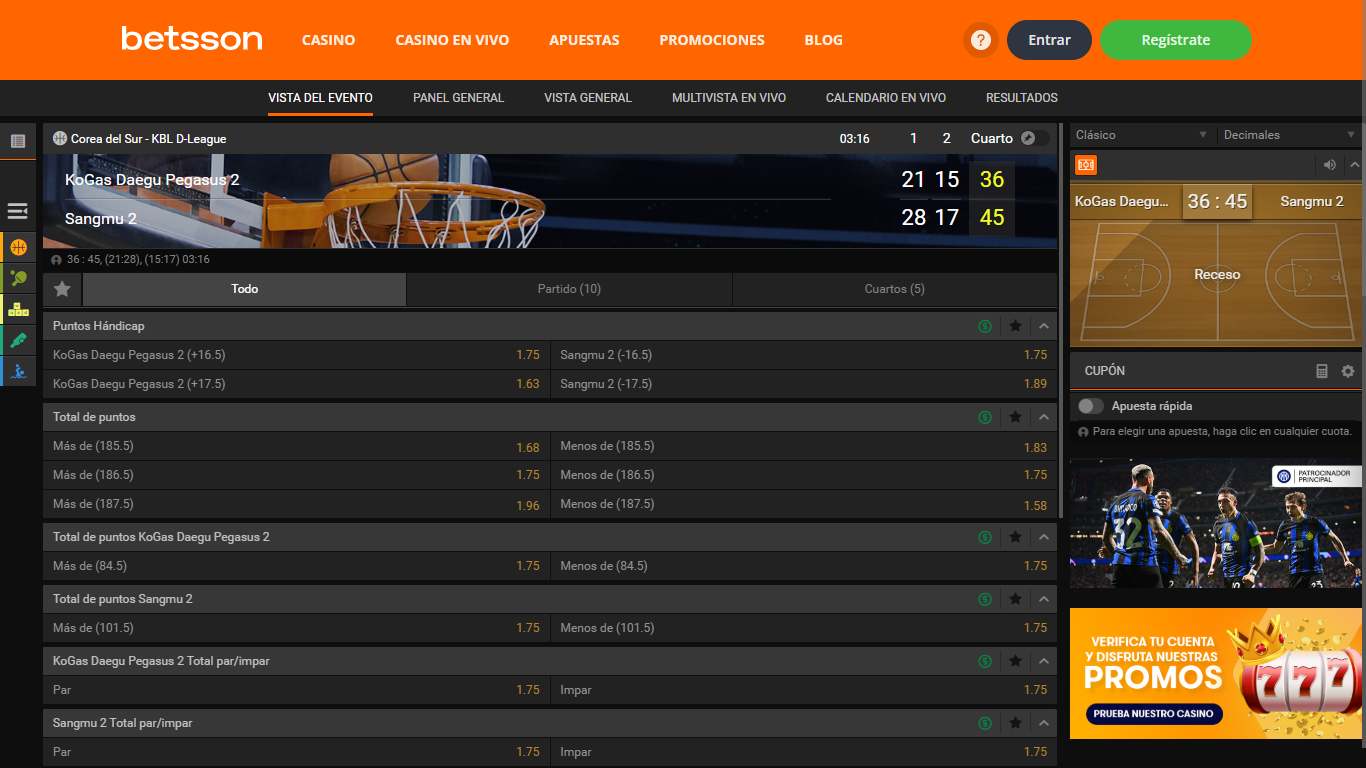 Betsson Bookmaker Spain, esmejor.es