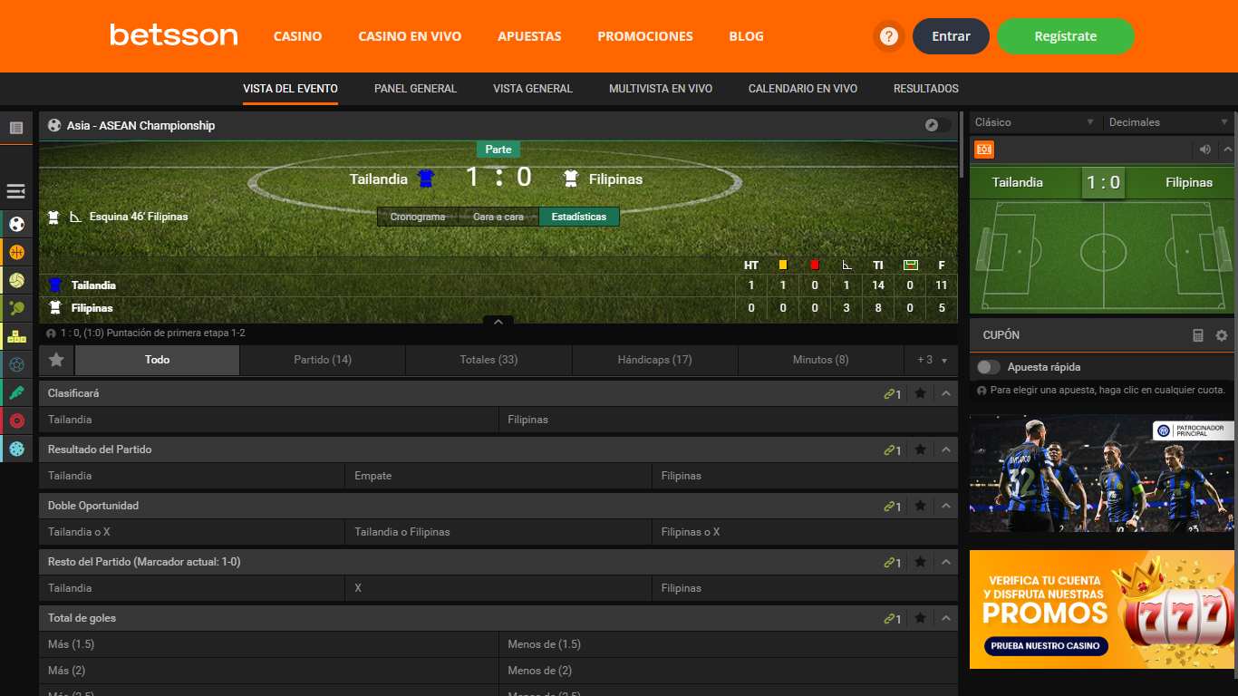 Betsson Live Sport Betting Spain, esmejor.es