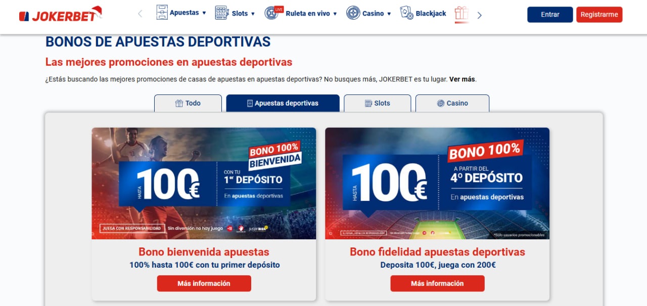 Bonos y promociones de Jokerbet