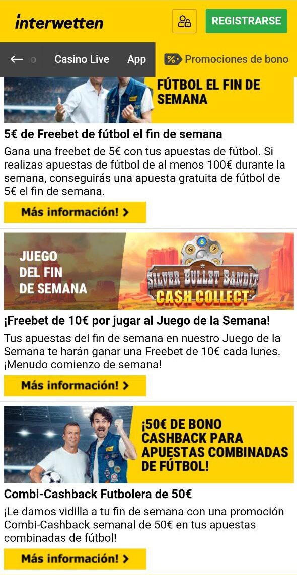 Bonos y promociones Interwetten