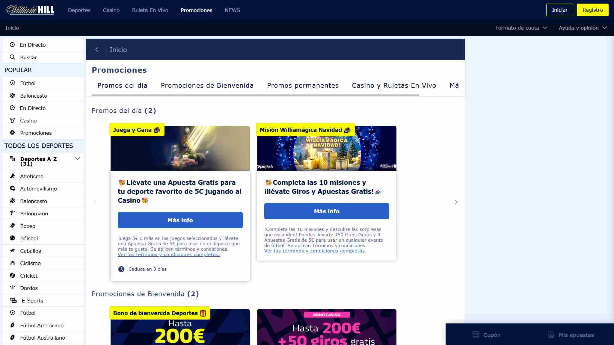 bonuses williamhill esmejor