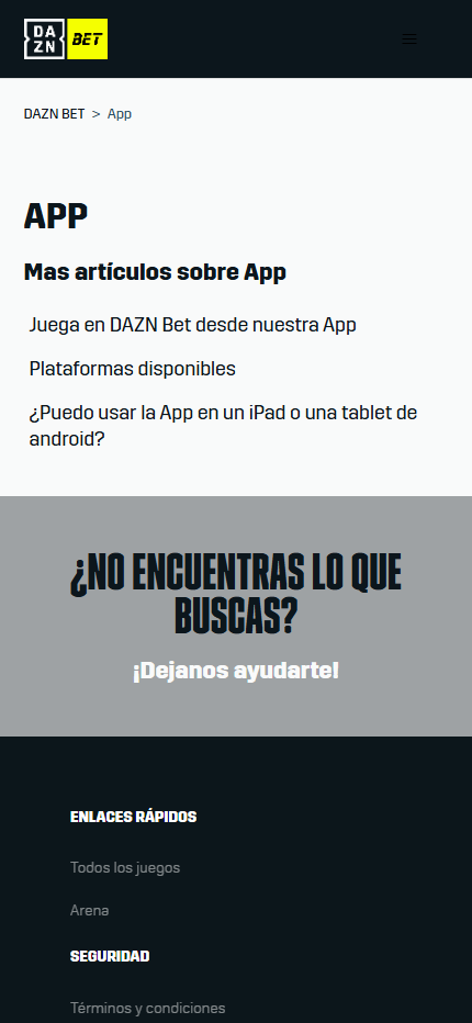 Dazn Bet App(Mobile screen), esmejor.es