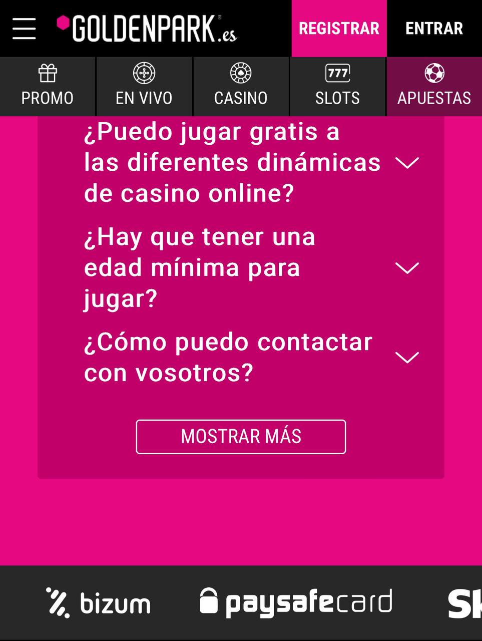 Métodos de pago Mobile