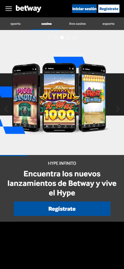 Betway Mobile Casino ES (Mobile screen)