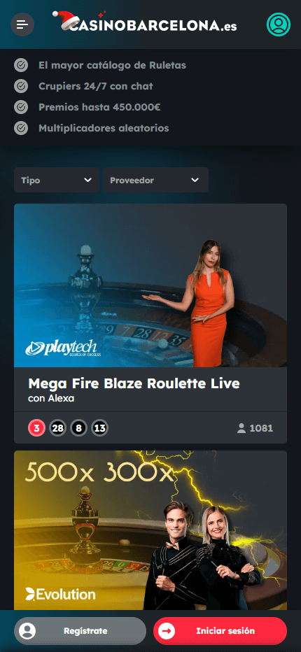 Casino Barcelona Live roulette ES (Mobile screen)