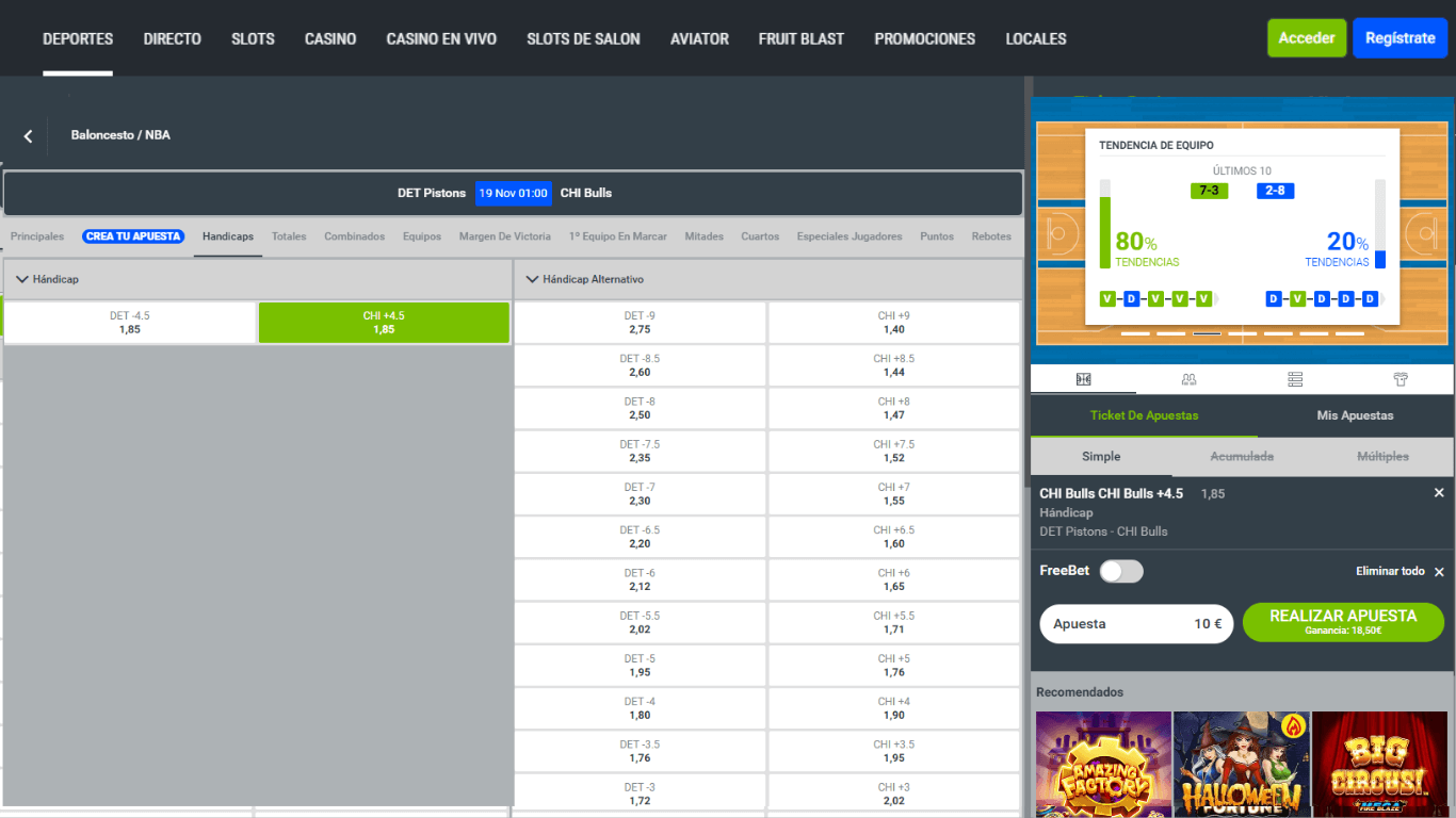 Codere Basketball - Hándicap