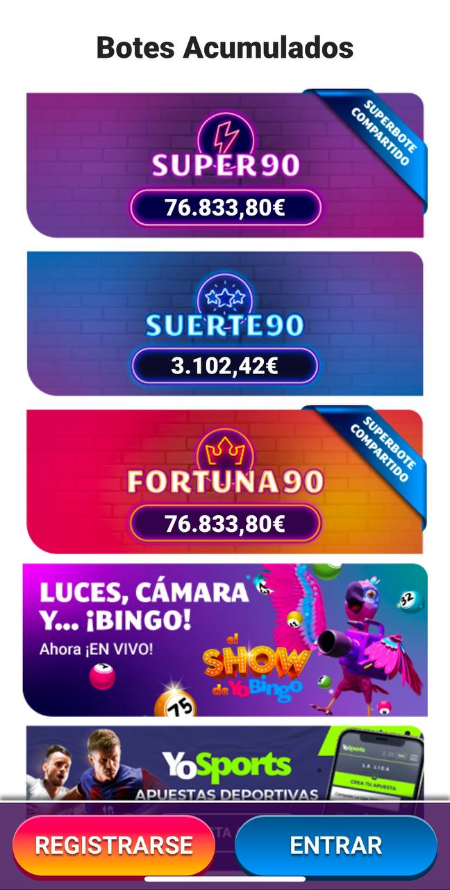 Juegos de YoBingo Casino