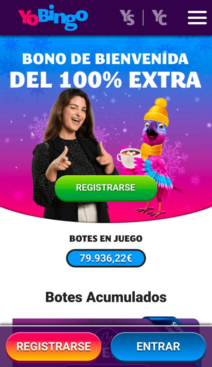 Homepage de YoBingo Casino