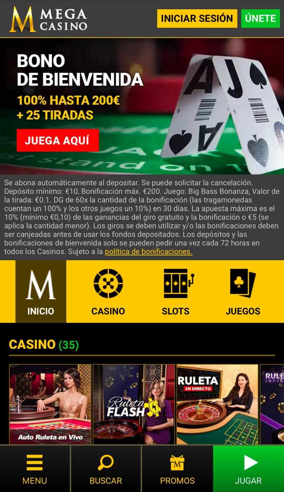 Mega casino movil