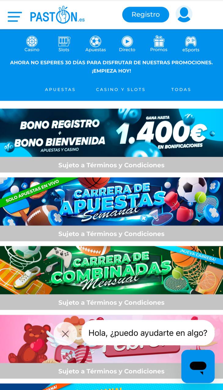 Promociones en Paston Casino