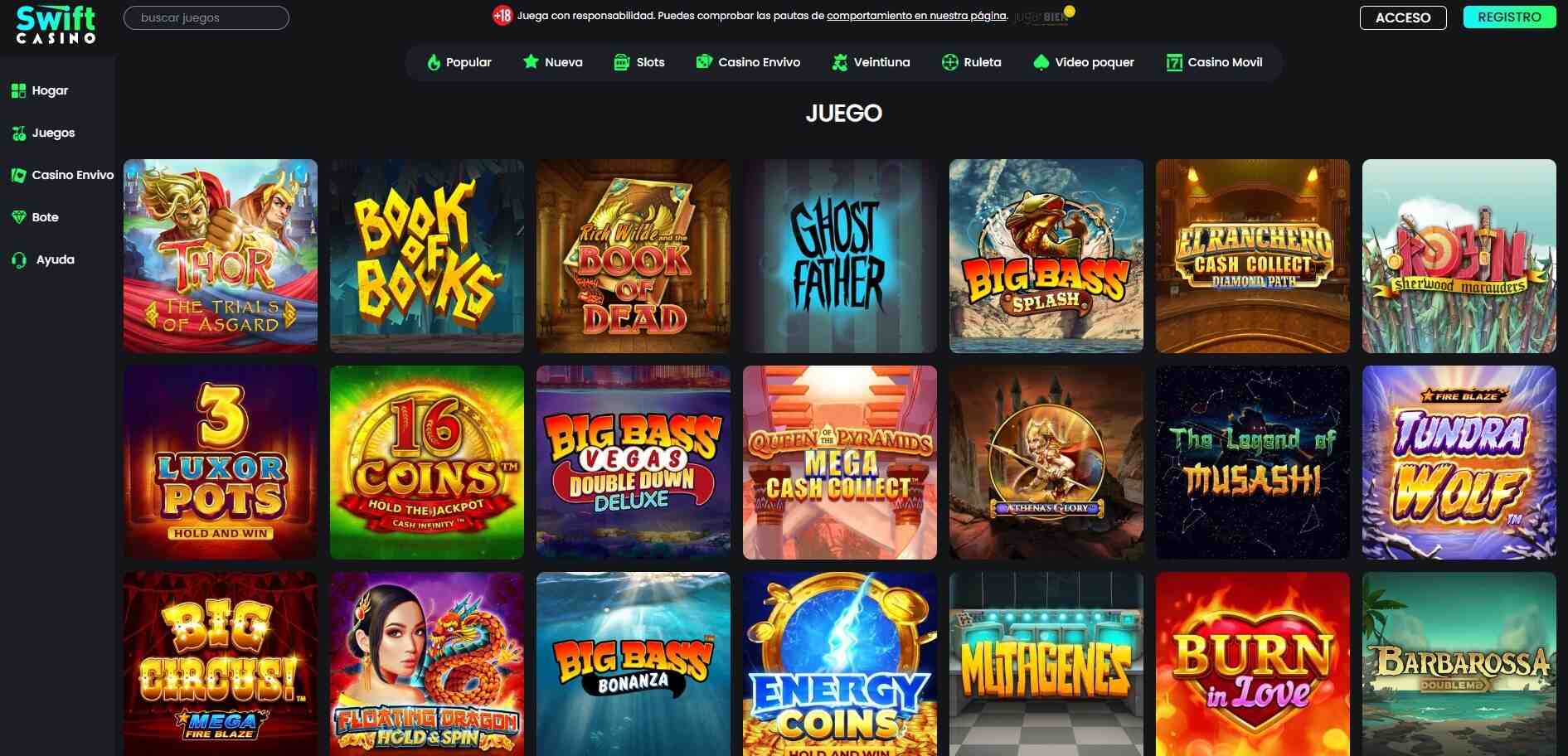 Slots en Swift Casino